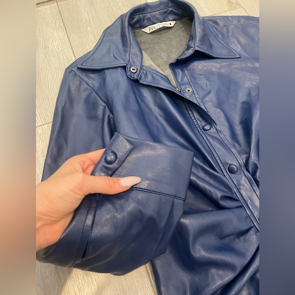 Zara Faux Leather Midi Dress - Picture 8 of 16